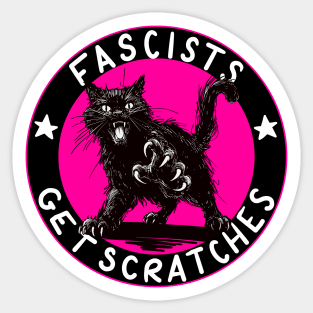 Cats Against Fascists Pink Version Sticker